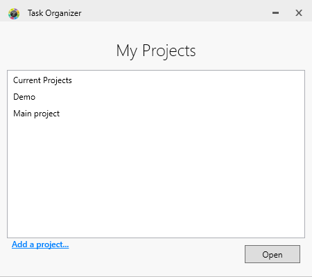 Task Organizer: Projects